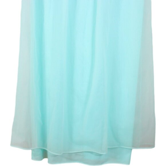 Vintage French Maid Nightgown Aqua Blue Small Full Length Short Sleeves SW52 - Picture 6 of 13